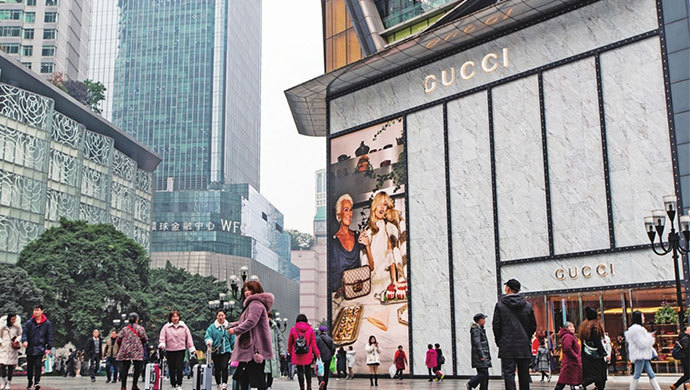 的标志性品牌之一,古驰(gucci)西南旗舰店装修升级全面竣工正式亮相